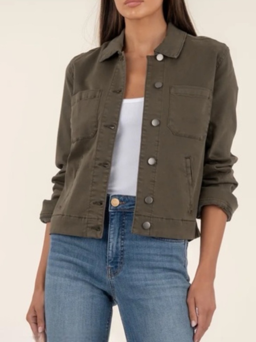 Kut from the kloth boxy jacket olive green
